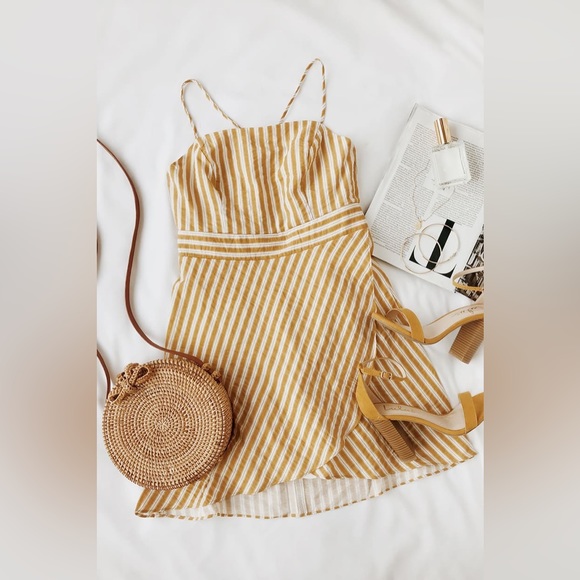 Lulu’s Central Park Yellow and White Striped Dress - Picture 4 of 7